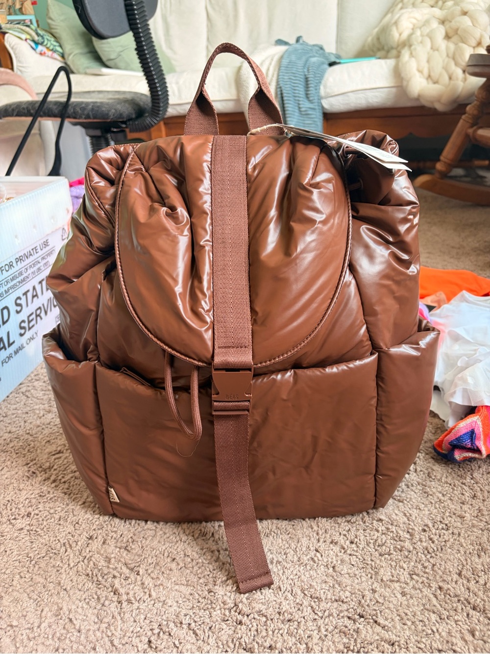 NWT BEIS Maple Puffer Backpack
